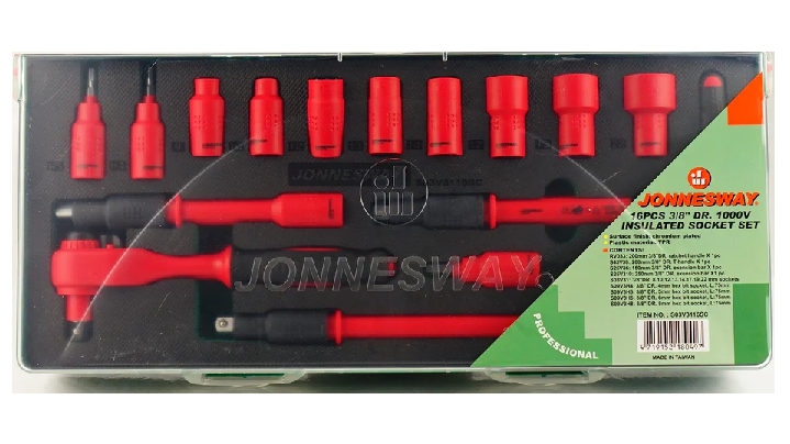 S03V3116SC / 16 PCS 3/8" Dr. 1000V INSULATED SOCKET SET