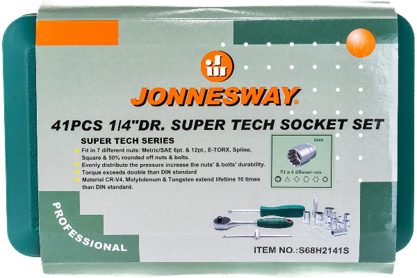 S68H2141S  / 41 PCS 1/4" Dr. SUPER TECH SOCKET SET