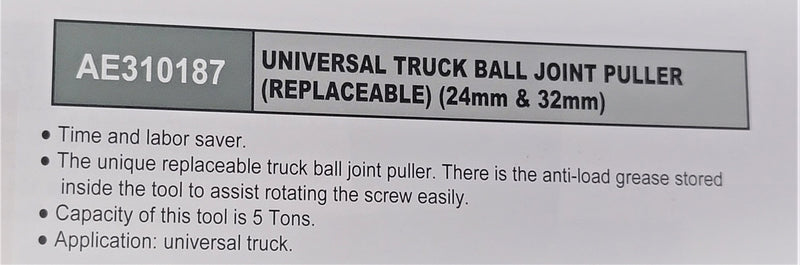 AE310187 / UNIVERSAL BALL JOINT PULLER TRUCK SIZE 24 MM & 32 MM