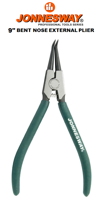AG010012 / 9" BENT NOSE EXTERNAL PLIER CR-V, SLIDER CARD