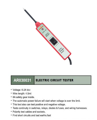 AR030031 / ELECTRIC CIRCUIT TESTER 6-24V