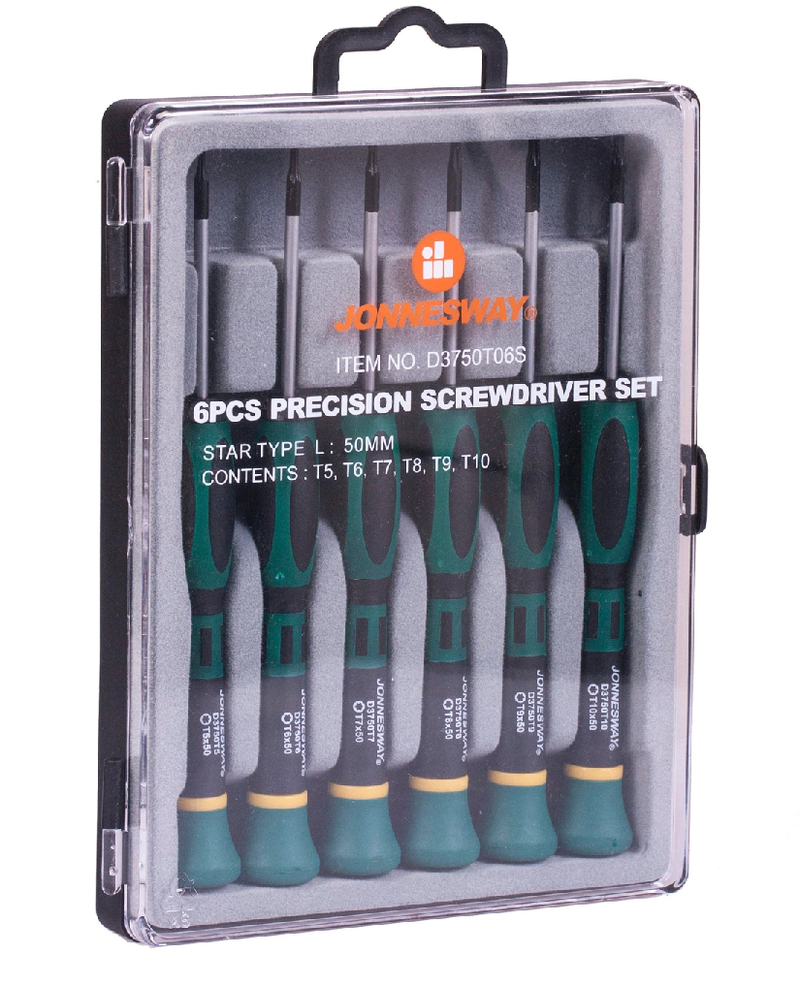 D3750T06S / 6 PCS PRECISION SCREWDRIVER SET L: 50MM SIZE:  T5 - T10