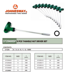 D725N08SP / 8 PCS T-HANDLE ANTI-SLIP GRIP NUT DRIVER SET METRIC SIZE: 6 to 13MM