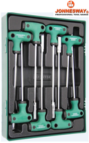 D725N08SP / 8 PCS T-HANDLE ANTI-SLIP GRIP NUT DRIVER SET METRIC SIZE: 6 to 13MM