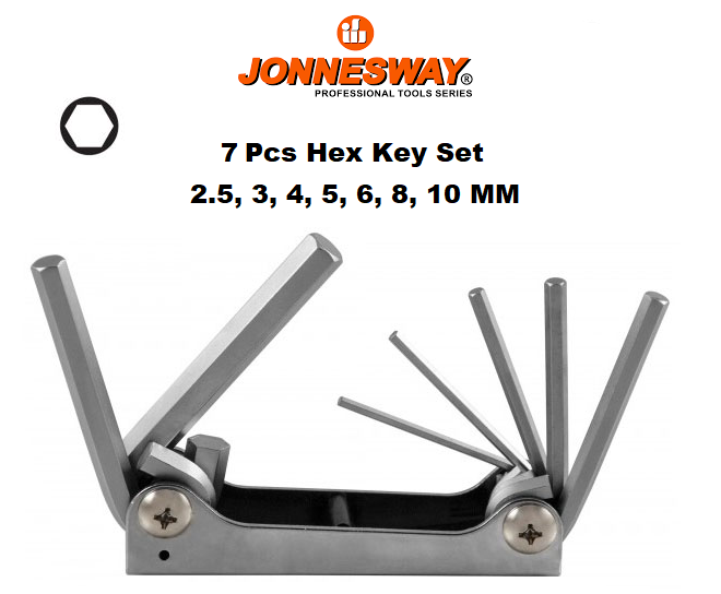 H01M07SF / 7 PCS HEX KEY SET (FOLDING) METRIC SIZE: 2 to 10 MM