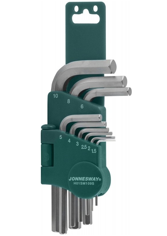 H01SM109S / 9 PCS SHORT ARM HEX KEY SET  METRIC SIZE: 1.5 to 10 MM
