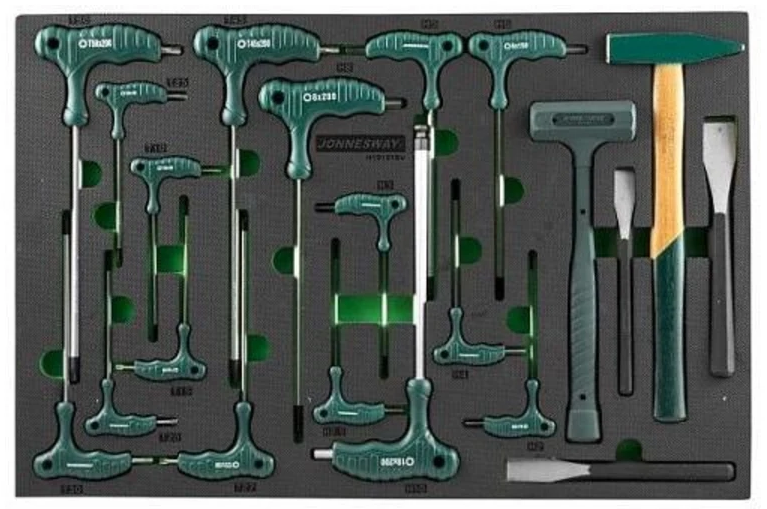 H10121SV / 16 PCS TWO WAY HEX KEY SET T20 - T50 & 5PCS HAMMER CHISEL SET