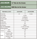 JAG0923R / 1/4" MINI DIE GRINDER REAR EXHAUST 25,000 RPM