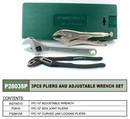 P2803SP / 3 PCS PLIERS AND ADJUSTABLE WRENCH SET