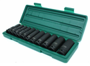 S03AD4111S / 11 PCS 1/2" DRIVE DEEP IMPACT SOCKET SET METRIC SIZE:  10 to 24 MM