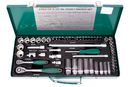 S04H3157S / 57 PCS 1/4" & 3/8" DRIVE 6PT SOCKET WRENCH SET METRIC SIZE: 4 to 13 MM