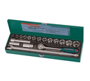 S04H419S / 19 PCS 1/2" DRIVE 6PT FLANK SOCKET SET METRIC SIZE: 11 to 32 MM