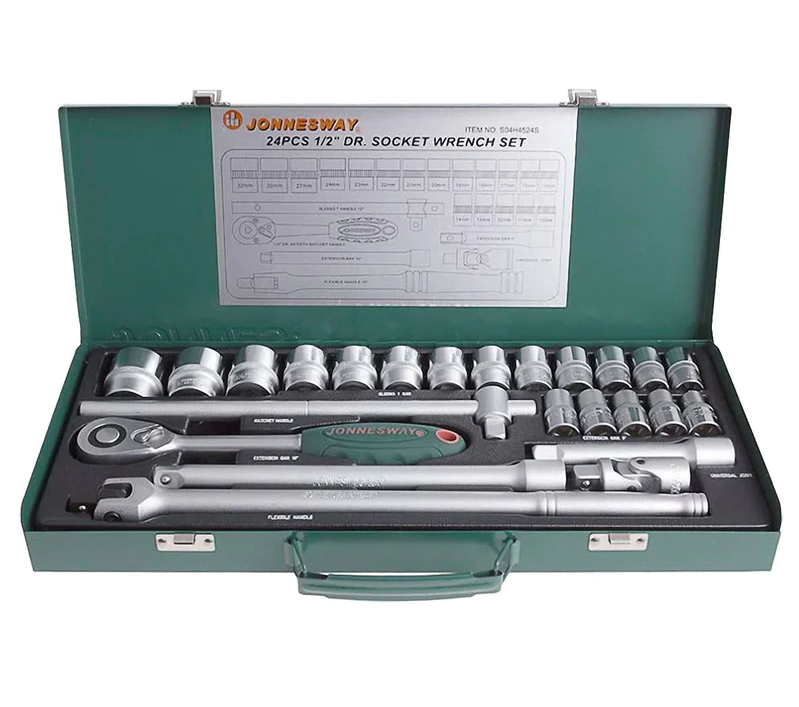 S04H4524S /  24 PCS 1/2" DRIVE SOCKET WRENCH SET METRIC SIZE: 10 to 32 MM