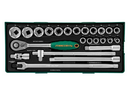 S04H4524SP /  24 PCS 1/2" DRIVE SOCKET WRENCH SET METRIC SIZE: 10 to 32 MM