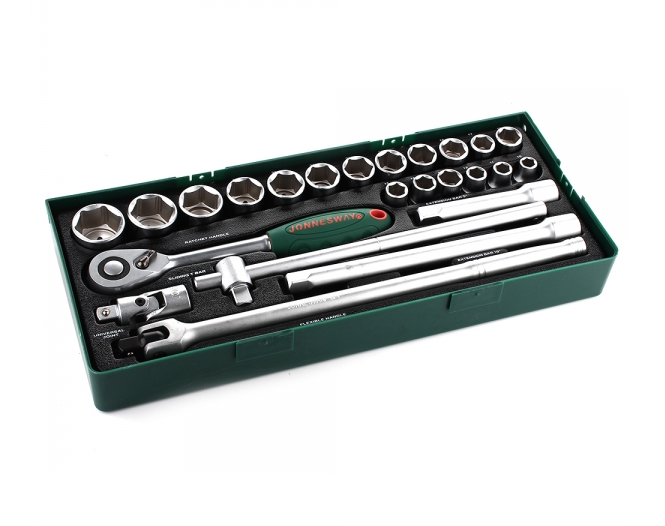 S04H4524SP /  24 PCS 1/2" DRIVE SOCKET WRENCH SET METRIC SIZE: 10 to 32 MM