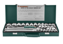 S04H4728S / 28 PCS 1/2" DRIVE SOCKET SET METRIC SIZE: 8 to 34 MM
