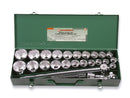 S04H6527S / 27 PCS. 3/4" DR 6PT FLANK SOCKET WRENCH SET SAE 7/8" - 2" &  METRIC 22-50 MM