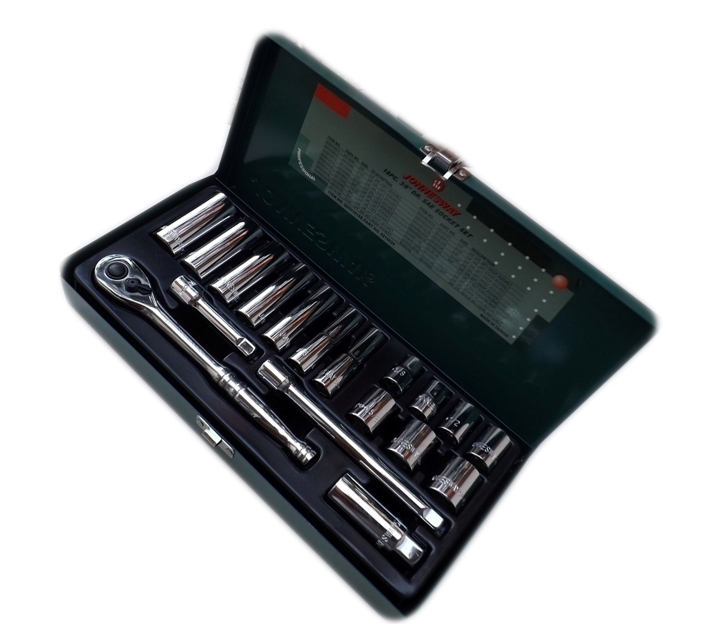 S05H3918S / 3/8" DRIVE SOCKET SET CR-V STEEL SAE SIZE: 3/8" to 3/4"
