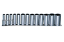 13 PCS 1/2" DRIVE MAXI DRIVE DEEP SOCKET SET CR-V STEEL ANSI/ASME: B107.1 SAE SIZE: 3/8" TO 1-1/8"