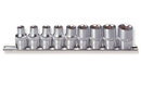 S06H49S / 9 PCS 1/2" DRIVE STAR SOCKET SET CR-V STEEL SIZE: E10 to E24