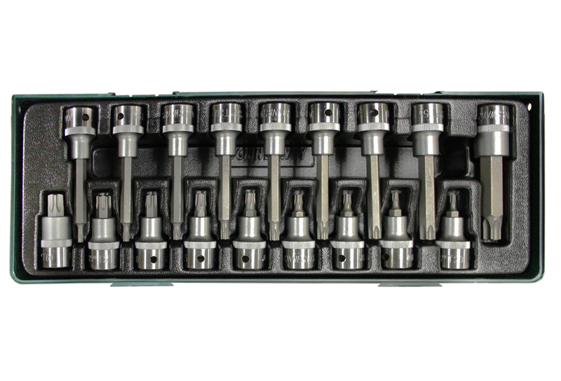 S07H4118SP / 18 PCS 1/2" DRIVE STAR BIT SOCKETS CR-V STEEL DIN: 3120 SIZE: T20 to T60