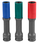 1/2" DRIVE EXTRA LONG WHEEL NUT IMPACT SOKSET,  METRIC SIZE: 17,19,21 MM