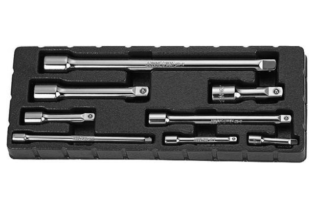 S28H08S / 8 PCS EXTENSION BAR SET DRIVE SIZE: 1/4", 3/8", 1/2"