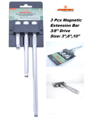 S42M303S / 3 PCS 3/8" DRIVE MAGNETIC EXTENSION BAR SIZE: 3",6",10"