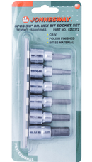S50H3206S / 6 PCS 3/8" DRIVE HEX BIT SOCKET SET SAE SIZE: 5/32" to 3/8"