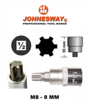 S63H4 / 1/2" DRIVE RIBE BIT SOCKET CR-V STEEL SIZE: M8,M10