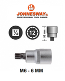 S64H4 / 1/2" DRIVE SPLINE INSERT BIT SOCKET CR-V STEEL DIN:7422 SIZE: M6 to M14