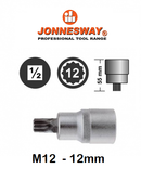 S64H4 / 1/2" DRIVE SPLINE INSERT BIT SOCKET CR-V STEEL DIN:7422 SIZE: M6 to M14