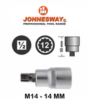 S64H4 / 1/2" DRIVE SPLINE INSERT BIT SOCKET CR-V STEEL DIN:7422 SIZE: M6 to M14