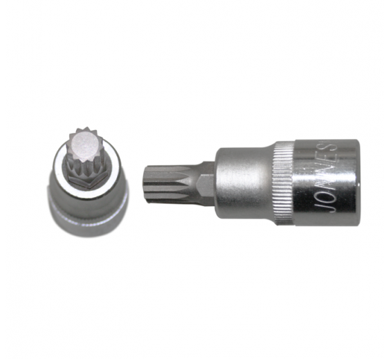 S64H4 / 1/2" DRIVE SPLINE INSERT BIT SOCKET CR-V STEEL DIN:7422 SIZE: M6 to M14