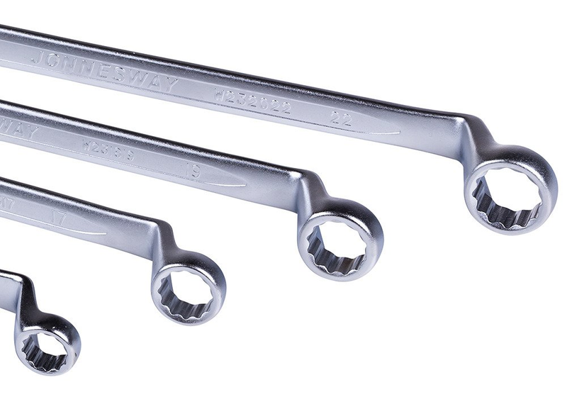 W23 / 75° OFFSET RING WRENCH CR-V STEEL DIN:838 METRIC SIZE: 6X7 MM to 30X32 MM