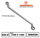W23 / 75° OFFSET RING WRENCH CR-V STEEL DIN:838 METRIC SIZE: 6X7 MM to 30X32 MM