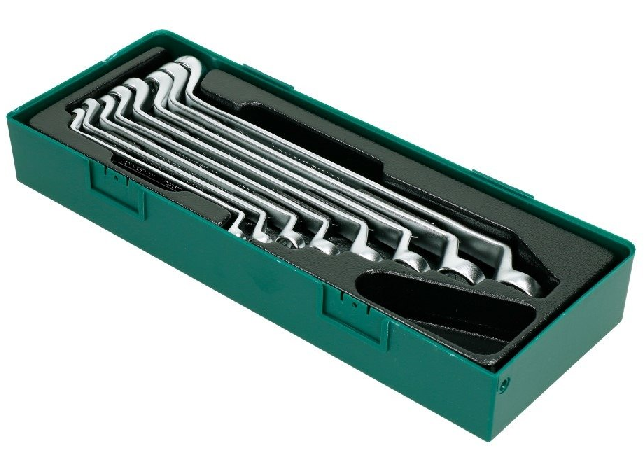 W23108SP / 8 PCS 75° OFFSET RING WRENCH CR-V STEEL DIN:838