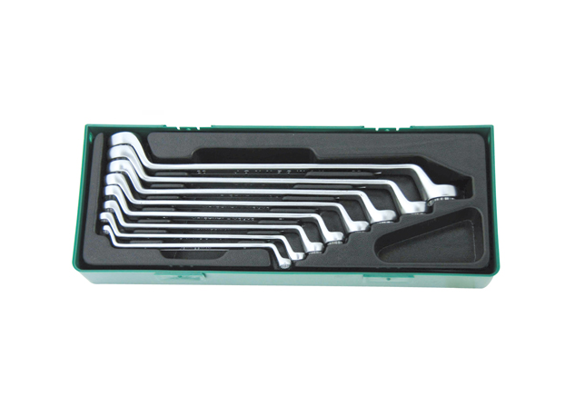 W23108SP / 8 PCS 75° OFFSET RING WRENCH CR-V STEEL DIN:838