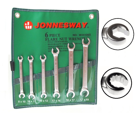 W24106S / 6 PCS FLARE NUT WRENCH SET CR-V STEEL DIN: 3118 METRIC SIZE