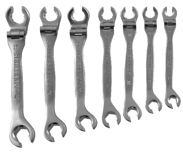 W24A107S / 7 PCS FLEXIBLE FLARE NUT WRENCH CR-V STEEL 6140 METRIC SIZE 8 to 17 MM
