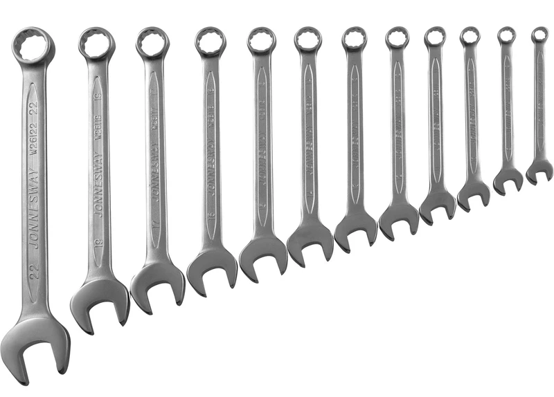 W26112S / 12 PCS COMBINATION WRENCH CR-V STEEL DIN: 3113 METRIC SIZE: 8 to 22 MM