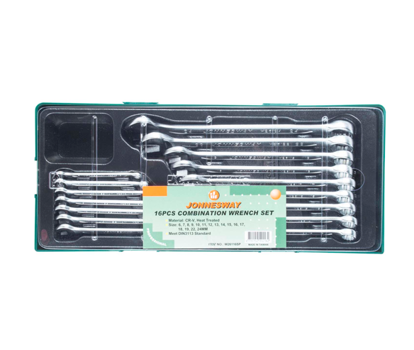 W26116SP / 16 PCS COMBINATION WRENCH CR-V STEEL DIN: 3113 METRIC SIZE: 6 to 24 MM
