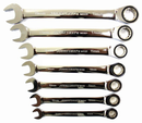 W45107S / 7 PCS 72 TEETH RATCHETING COMBINATION WRENCH SET METRIC SIZE: 10 to 19 MM