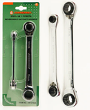 W73102S / 2 PCS 4 IN 1 REVERSIBLE RATCHETING WRENCH SET CR-V STEEL METRIC SIZE: 8 MM TO 19MM